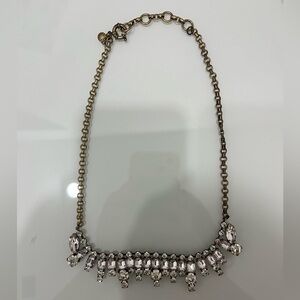 J.Crew Silver Gemstone Statement Necklace